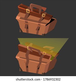 briefcase for game asset with glow