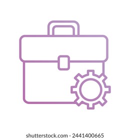 briefcase with gears icon with white background vector stock illustration