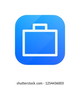 Briefcase glossy flat icon, portfolio symbol