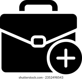 briefcase glyph icon illustration vector