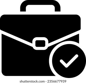 briefcase glyph icon illustration vector