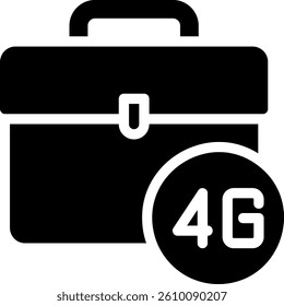 briefcase glyph icon illustration vector