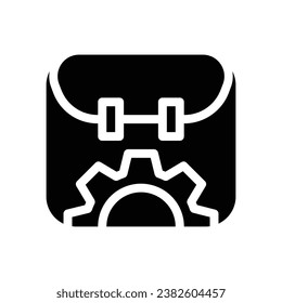 briefcase glyph icon logo for website, application, printing, document, poster design, etc, Suitable for web Design,Logo,App
