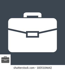 Briefcase Glyph Related Vector Icon. Isolated on Black Background. Editable
