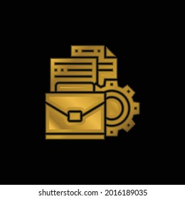 Briefkasten mit goldenem Hintergrund, Symbol oder Logo, Vektorgrafik