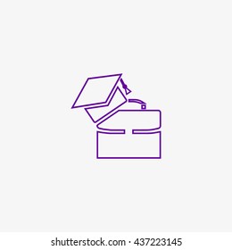 briefcase and graduation cap icon