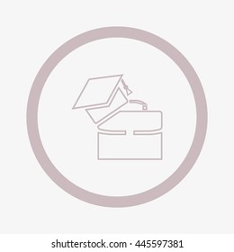 briefcase, graduation cap, icon