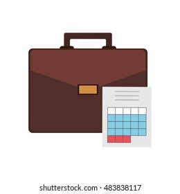 briefcase and graph chart icon