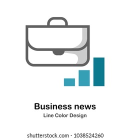 Briefcase and graph mono color icon