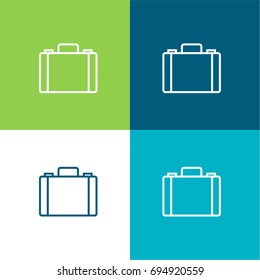 Briefcase green and blue material color minimal icon or logo design