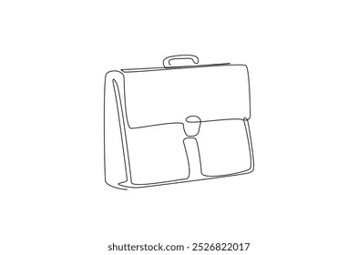 Maletín o bolso de mano en dibujo continuo de una línea. Ilustración de arte de línea simple de bolsa de negocios. Vector editable.