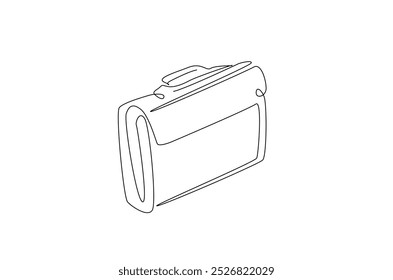 Briefcase or handbag in continuous one line drawing. Simple line art illustration of business bag. Editable vector.
