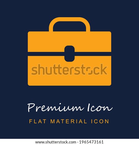 Briefcase With Handle premium material ui ux isolated vector icon in navy blue and orange colors