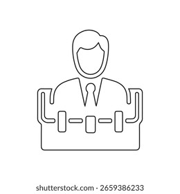 Um ícone de porta-arquivos com Avatar Vetor preto e branco