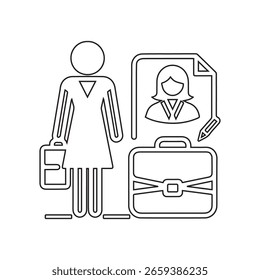 Um ícone de porta-arquivos com Avatar Vetor preto e branco