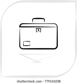 Briefcase Icon, Bag Design Vector Art Illustration