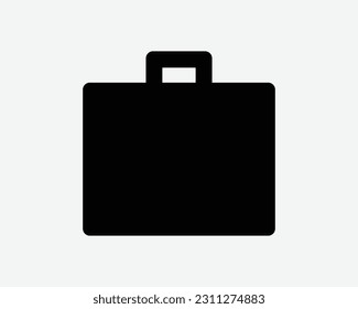 Briefcase Icon. Bag Luggage Suitcase Baggage Business Travel Office Suite Case Shape Sign Symbol Black Artwork Graphic Illustration Clipart EPS Vector