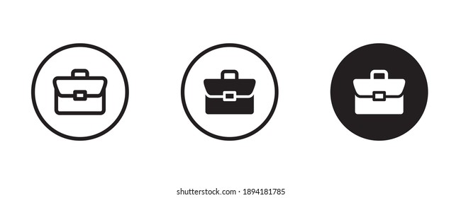 briefcase icon, Bag, portfolio, Office case, Diplomat, handbag, Suitcase business icons button, vector, sign, symbol, logo, illustration, editable stroke, flat design style isolaated on white