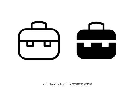 briefcase icon, Bag, portfolio, Office case, Diplomat, handbag, Suitcase business icons button, vector, sign, symbol, logo, illustration, editable stroke, flat design style isolaated on white