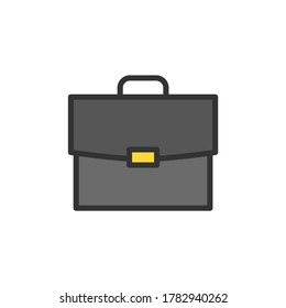 Briefcase icon. Bag, portfolio symbol. Color vector icon.