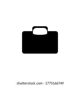 Icono de maletín. Cartel de la bolsa. Símbolo de equipaje. Gráficos vectoriales en blanco y negro.