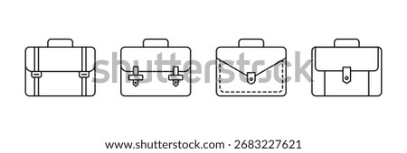 Briefcase icon, bag icon . briefcase vector symbol set. business suitcase bag icon set. Career portfolio sign. eps 10