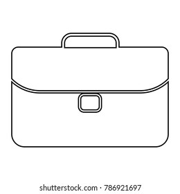 Briefcase icon . Black color .