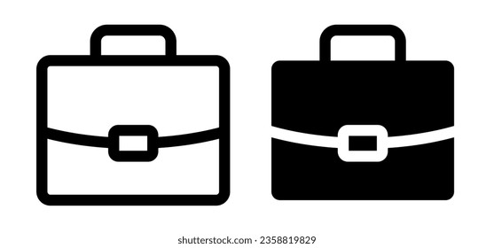 Icono de maletín. Icono plano negro aislado en fondo blanco. Vector clipart.