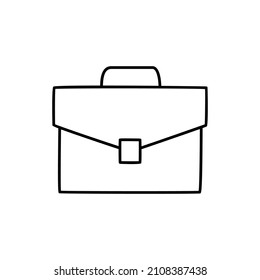 Briefcase Icon  in black line style icon, style isolated on white background