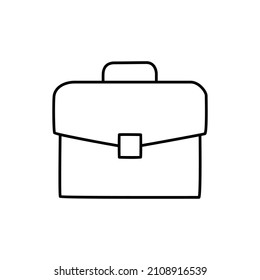 Briefcase Icon  in black line style icon, style isolated on white background