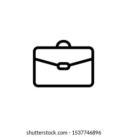 Briefcase icon. Black on white background. Flat design style.