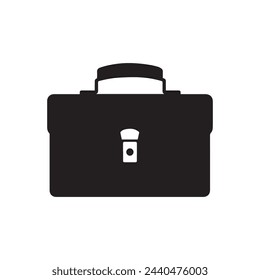 Briefcase icon. Black icon on white background. Vector illustration