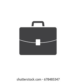 Briefcase icon in black on a white background. Vector illustration