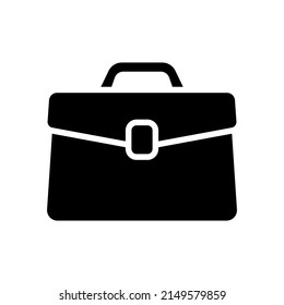 Briefcase icon. Black silhouette. Front side view. Vector simple flat graphic illustration. Isolated object on a white background. Isolate.