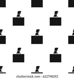 Briefcase icon in black style isolated on white background. Money and finance pattern stock vector illustration.