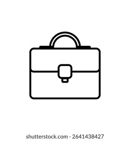 Briefcase icon. Black vector illustration.