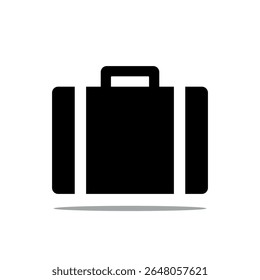 Icono de maletín. Ilustración vectorial negra.