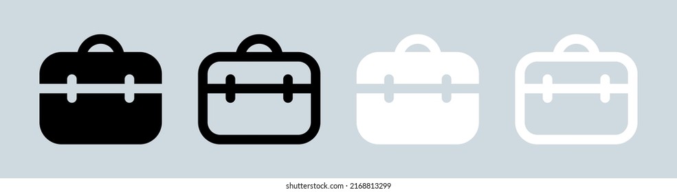 Briefcase icon in black and white colors. Business icon for apps and websites.