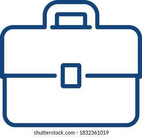 Icono de maletín Icono azul Fondo blanco aislado Isolación Iluminación de la ilustración Vector de infografía plana.
