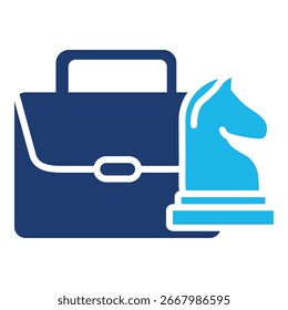 Ícone De Porta-Arquivos Em Design Plano Monocromático Azul, Ilustração De Vetor