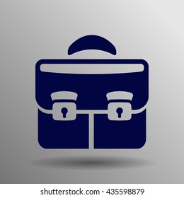 Briefcase icon blue on a gray background