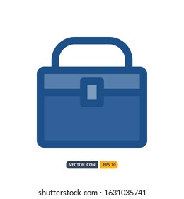 briefcase icon in Blue Outline Color style isolated on white background. for your web site design, logo, app, UI. Vector graphics illustration and editable stroke. EPS 10.