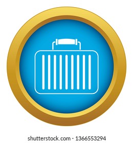 Briefcase icon blue vector isolated on white background for any design