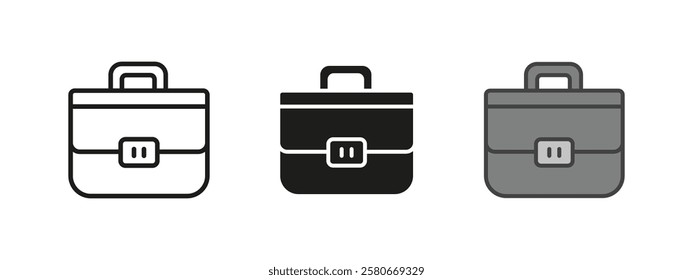 Briefcase icon. Business office vector illustration. Corporate work symbol. Executive travel accessory sign. Professional document storage concept. Leather job career graphic.