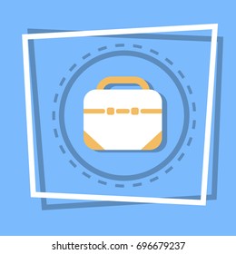 Briefcase Icon Business Portfolio Concept Web Button Flat Vector Illustration