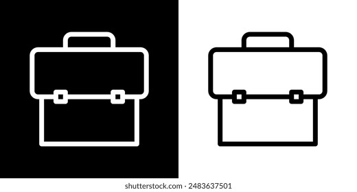 Icono de Maletín. Icono de negocio. Objetivo. Equipo de trabajo. Gráfico. Icono negro. Silueta.