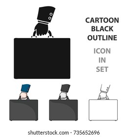 Briefcase icon in cartoon style isolated on white background. Money and finance symbol stock vector illustration.