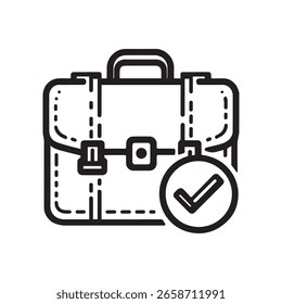 Un icono de maletín con marca de verificación