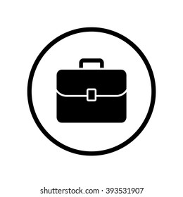 Briefcase icon in circle . Vector illustration