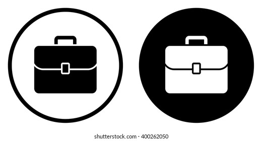 Briefcase icon in circle . Vector illustration